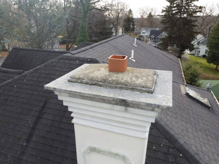 Chimney detail on a roof